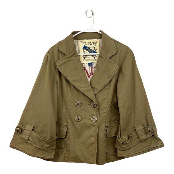 Anthropologie Jackets & Blazers - Anthropologie -Millard Fillmore Crop Pea Coat - Khaki - Womens L